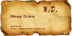 Mánya Diána névjegykártya